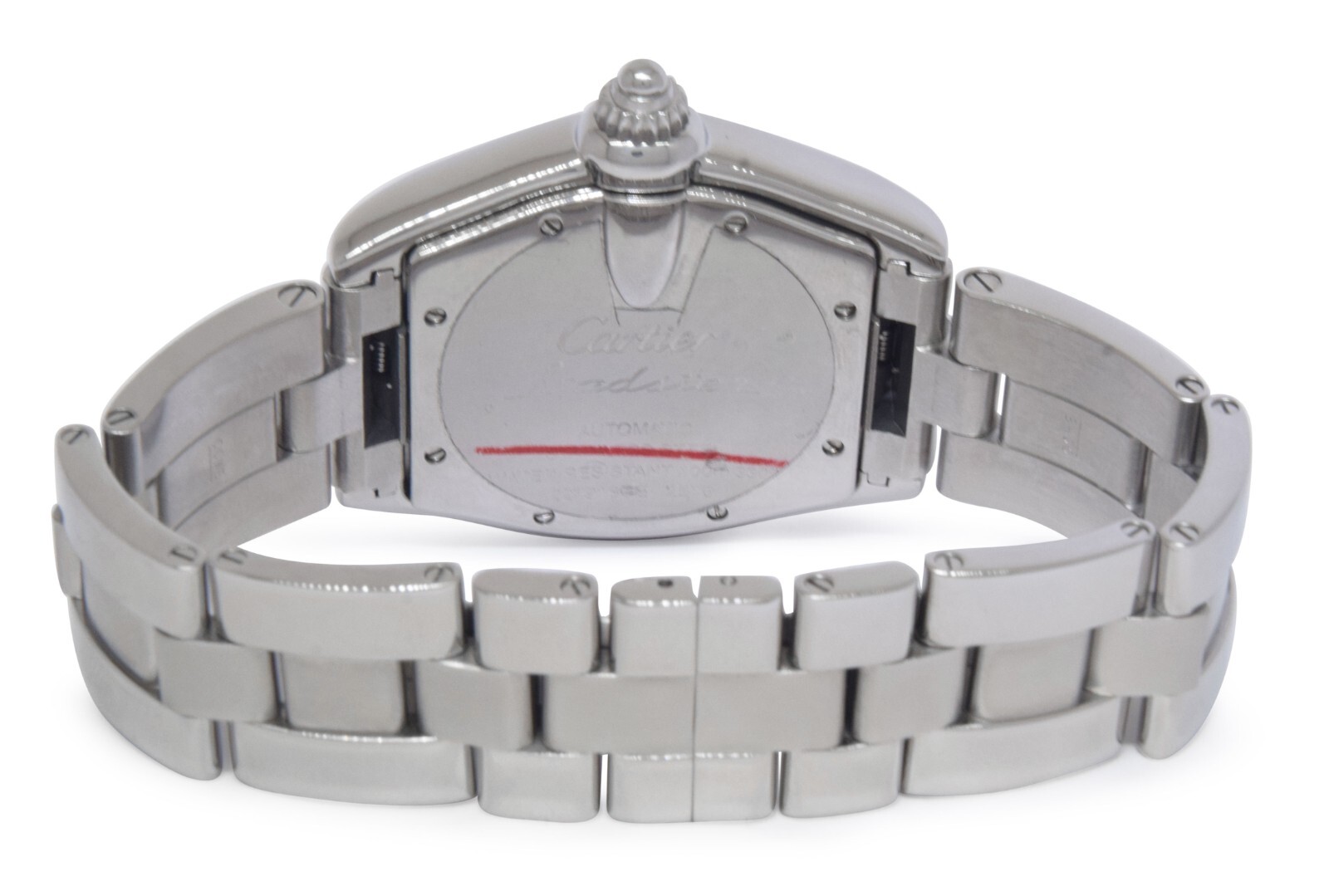 Cartier Roadster Stainless Steel Silver Roman Dial Mens Automatic Watch 2510