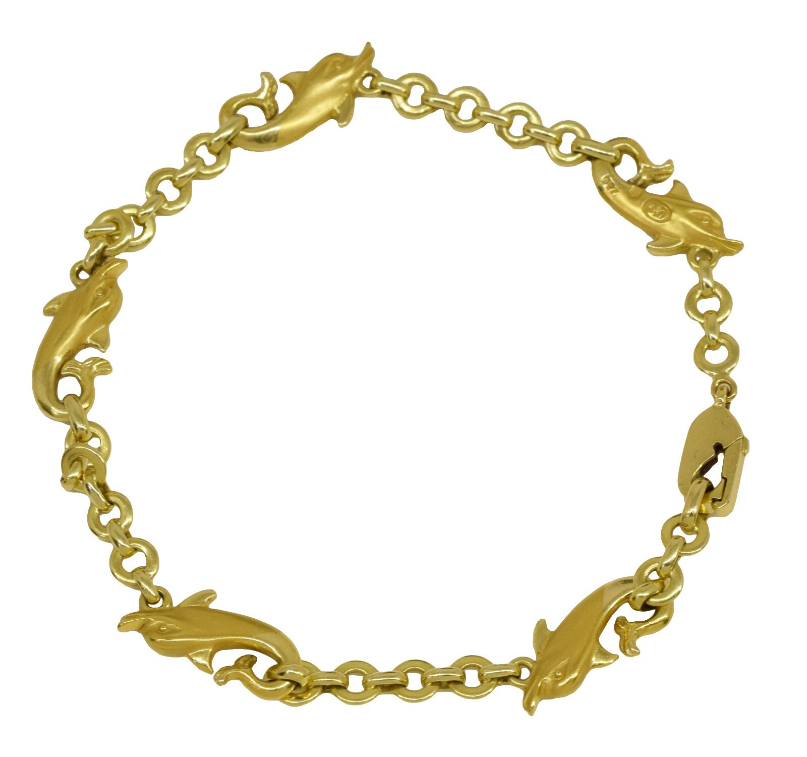 Carrera y Carrera Dolphin 18k Yellow Gold Bracelet 7.25"