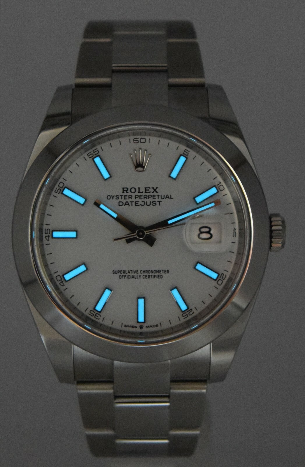Rolex NOS Datejust 41 Steel White Dial Oyster Bracelet Watch B/P '20 126300