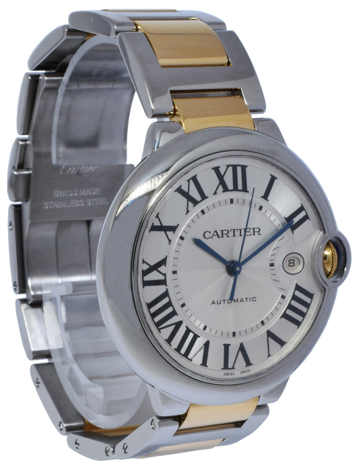 Cartier Ballon Bleu 42mm 18k Yellow Gold & Steel Mens Automatic Watch 3001