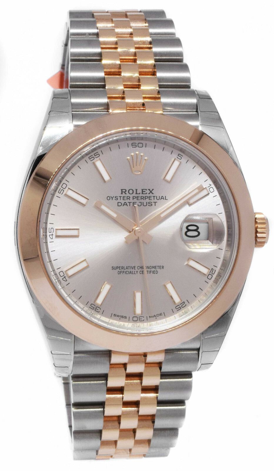 NEW Rolex Datejust 41 18k Rose Gold/Steel Sundust Dial Watch B/P '20 126301