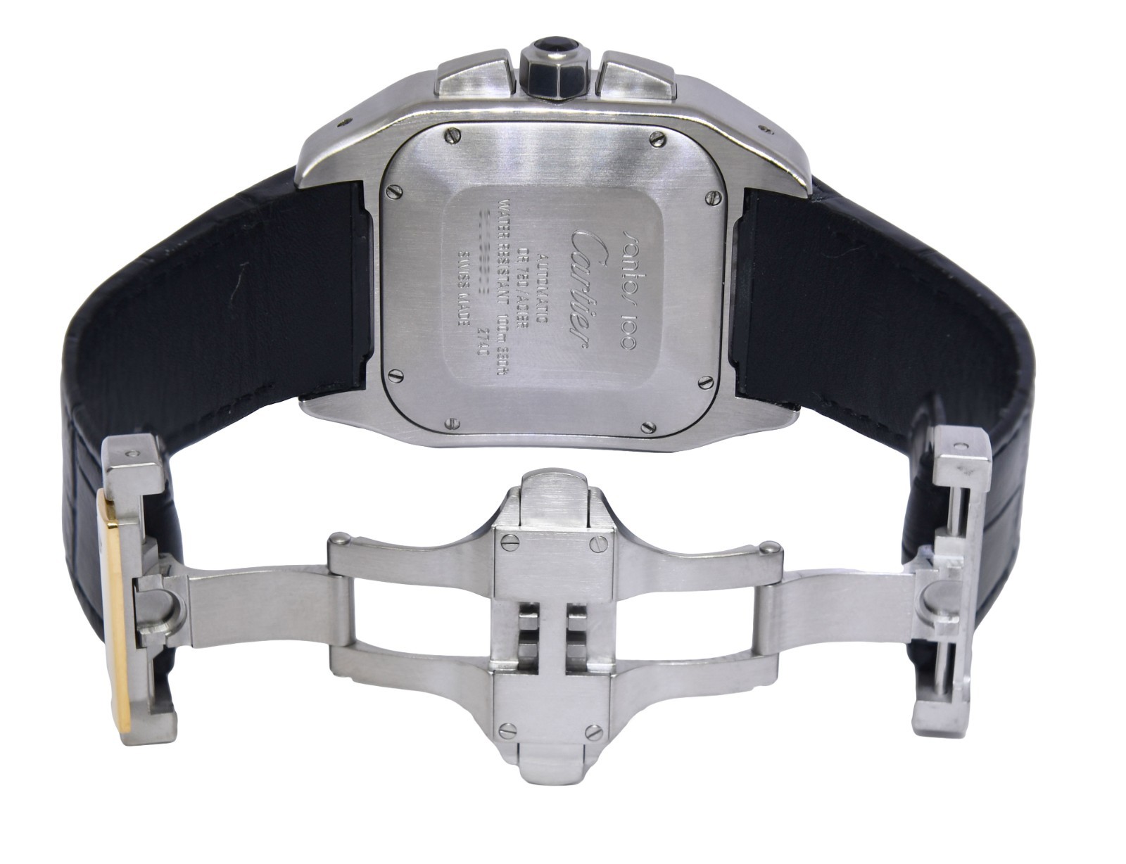 Cartier Santos 100 XL Chrono 18k YG/Steel Mens Automatic Watch W20091X7 2740