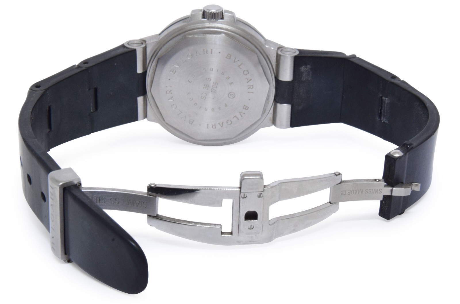 Bvlgari Diagono Scuba Steel Black Dial Mens 38mm Automatic Watch SD38S