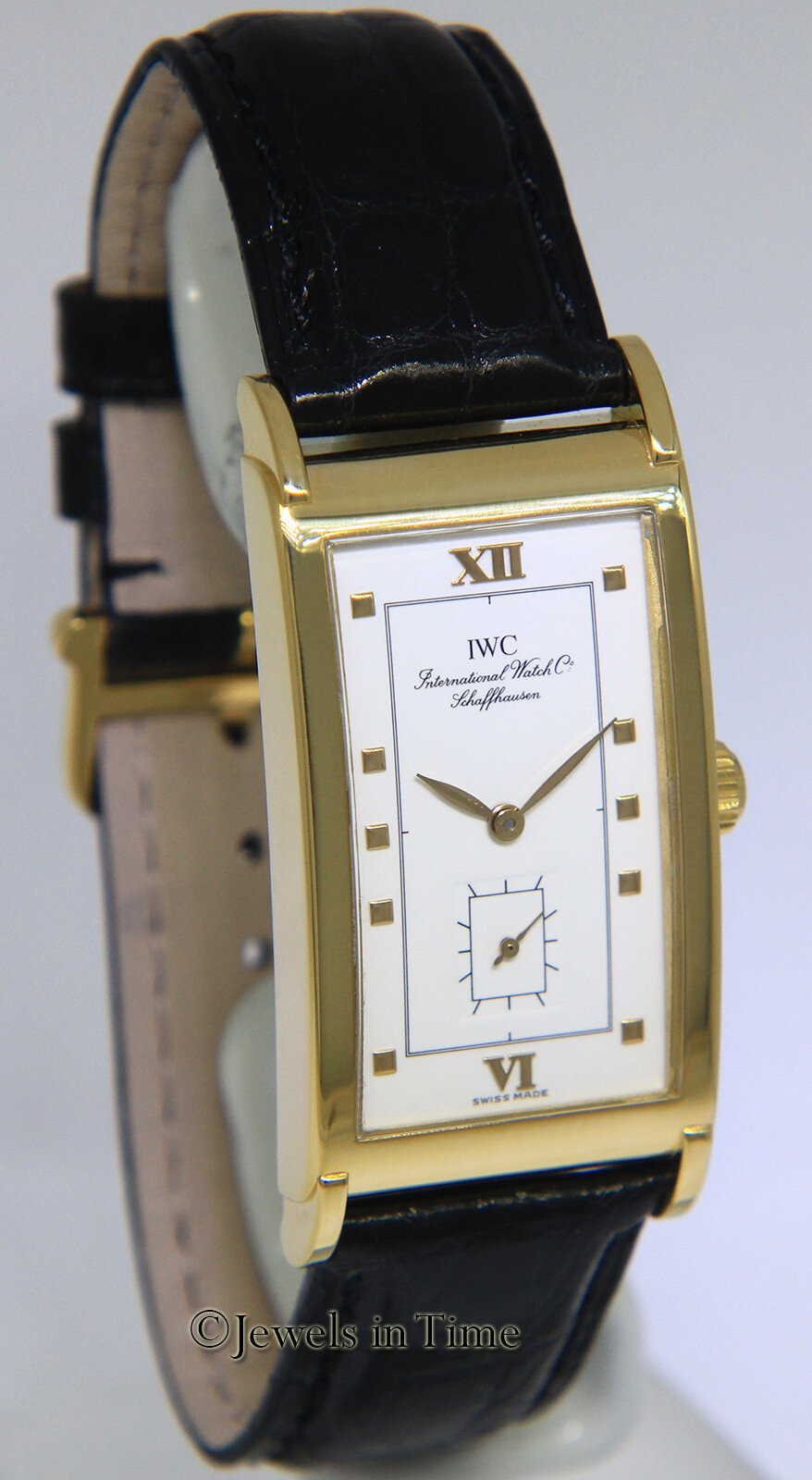 IWC Venezia 18k Yellow Gold White Dial Manual Wind Watch 2553