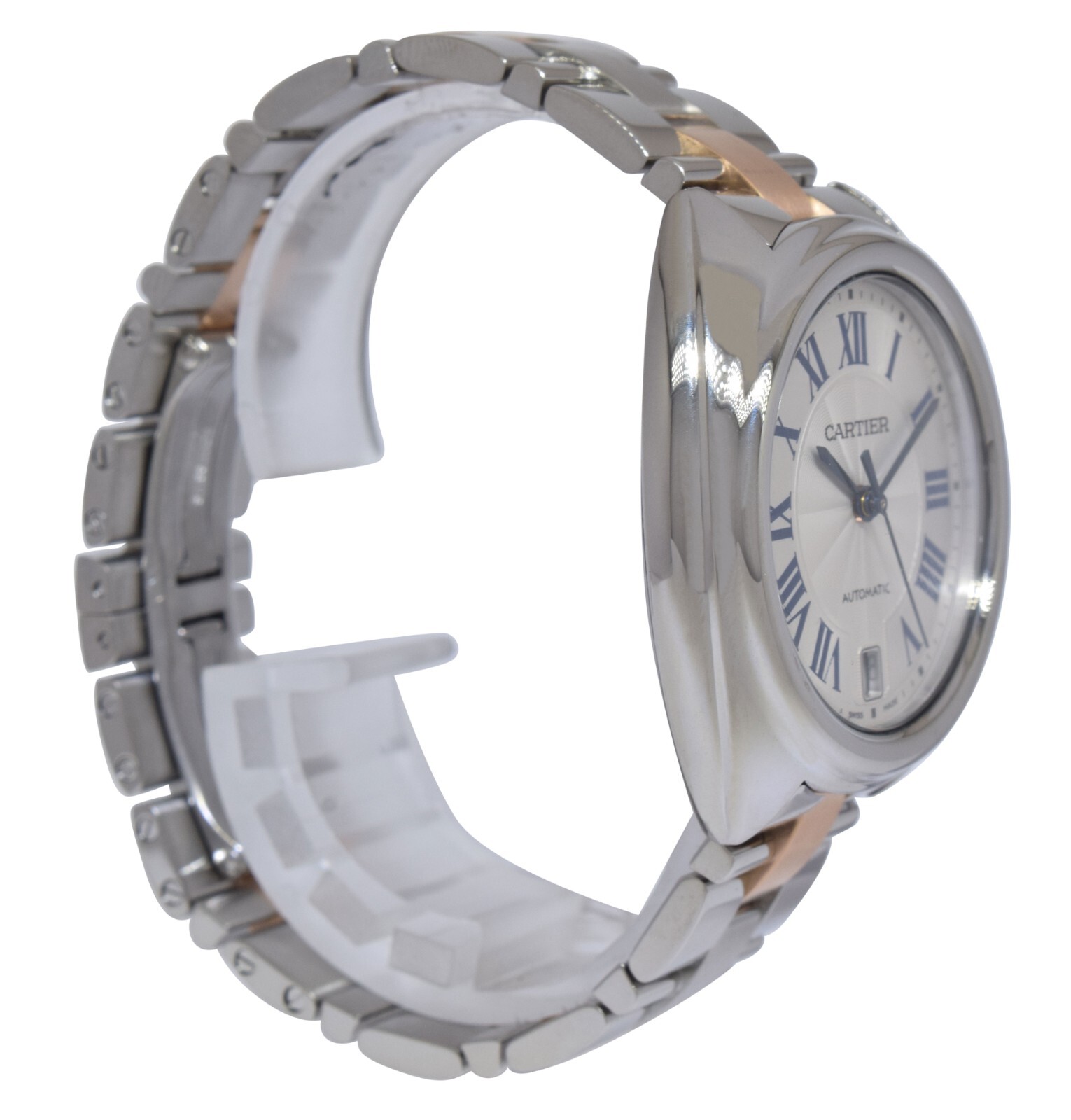 Cartier Cle 18k Rose Gold/Steel Ladies 35mm Automatic Watch W2CL0003 3856