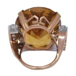42.00ct Large Citrine & 1.00ct Diamond Ring in 14k Rose Gold 3.5 42.00ct Large Citrine & 1.00ct Diamond Ring in 14k Rose Gold 3.5
