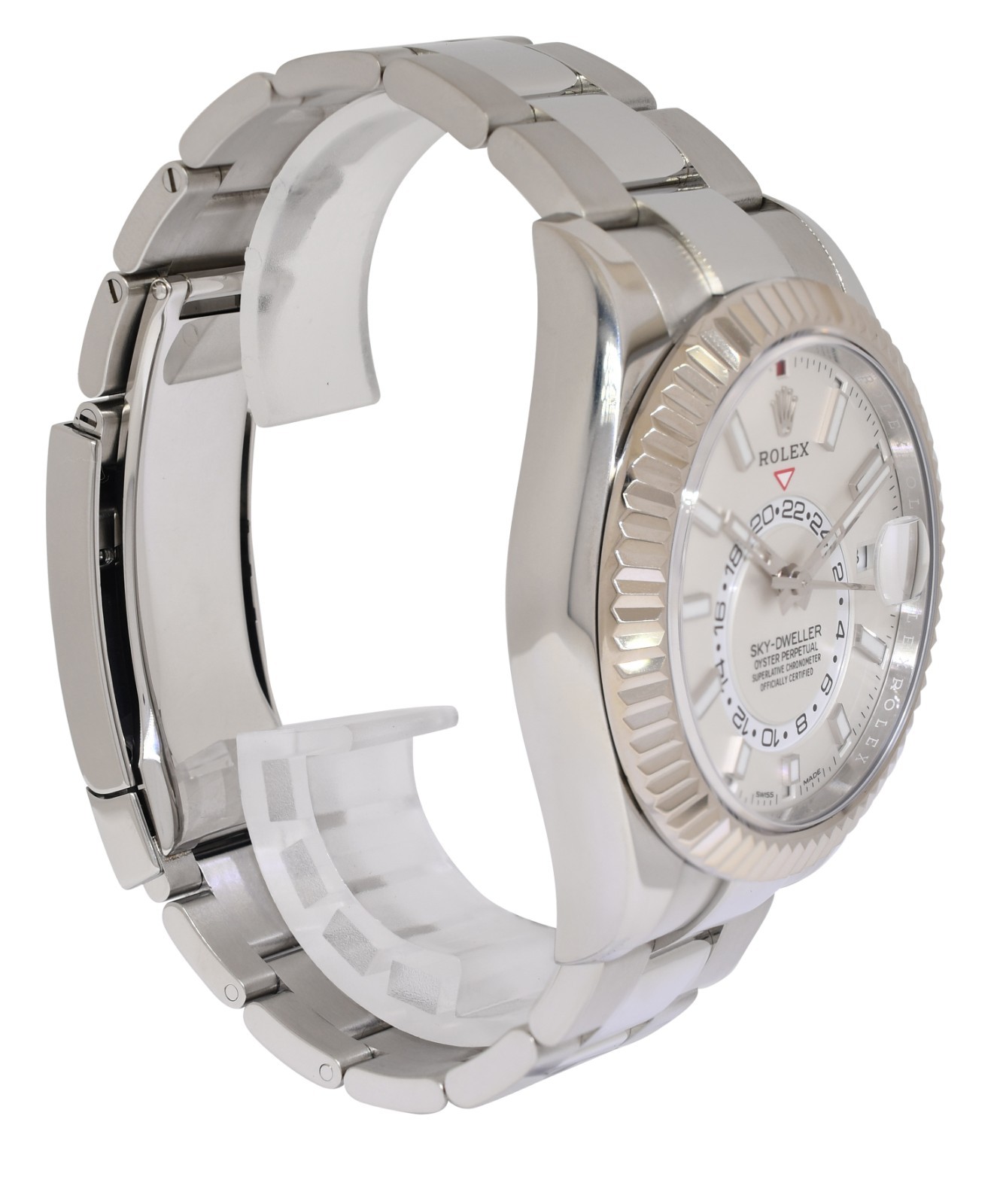 Rolex Sky-Dweller Steel & 18k Gold Bezel White Dial 42mm Watch B/P '22 326934