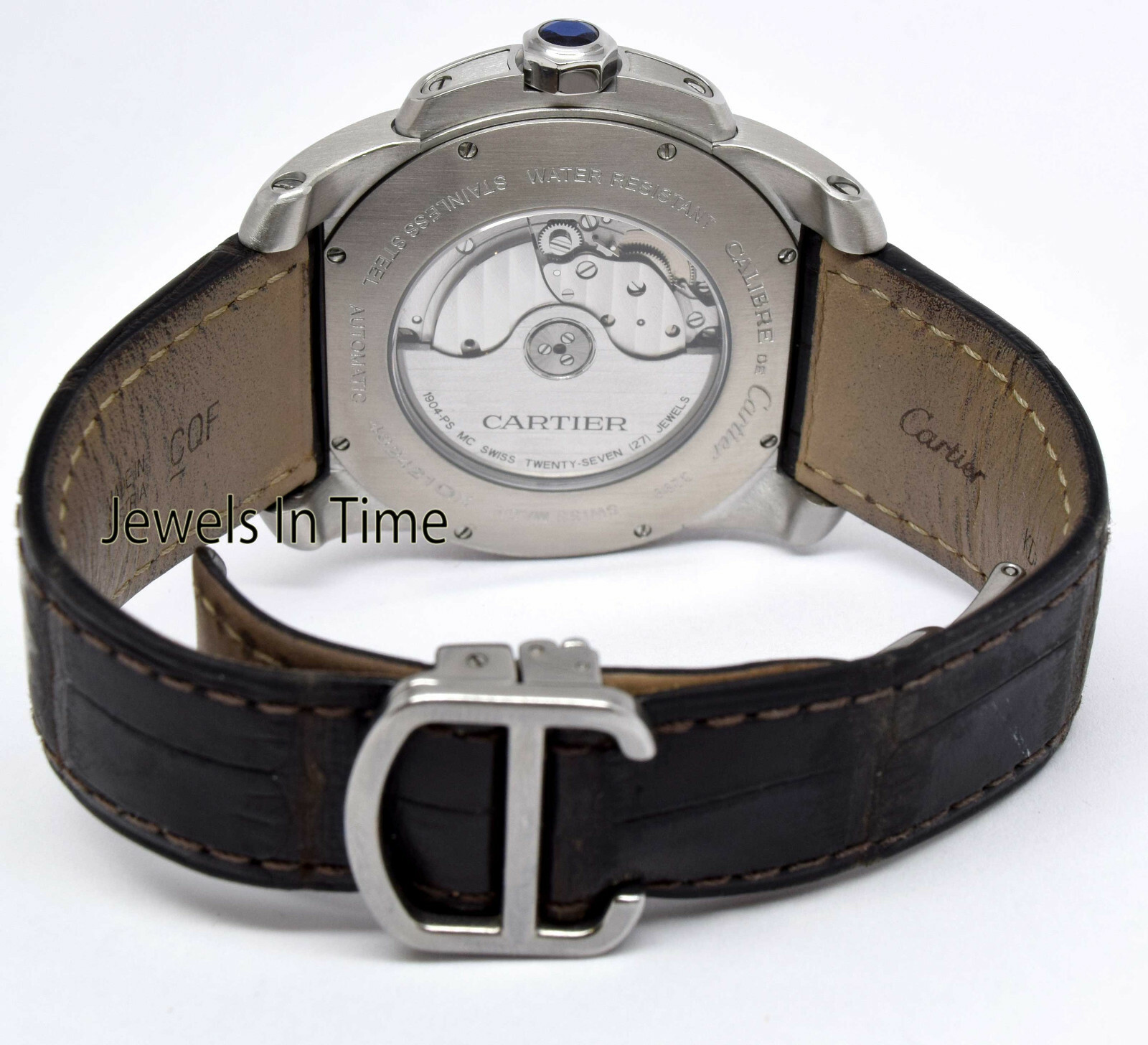 Cartier Calibre Steel & 18k Rose Gold Silver Dial 42mm Watch W7100039 3299