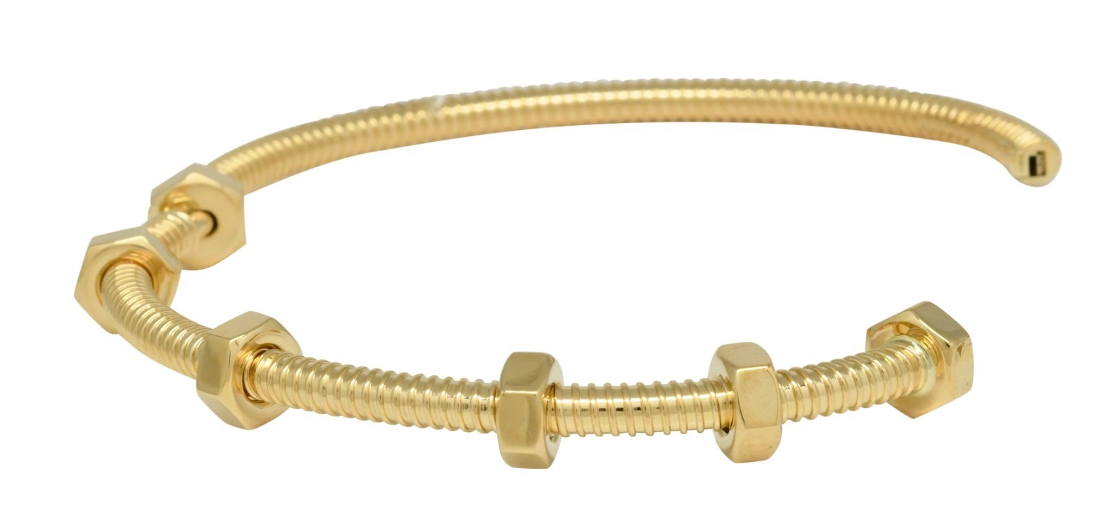 Cartier Ecrou Bracelet 16cm 18k Yellow Gold Screw Nut Bangle B6063816