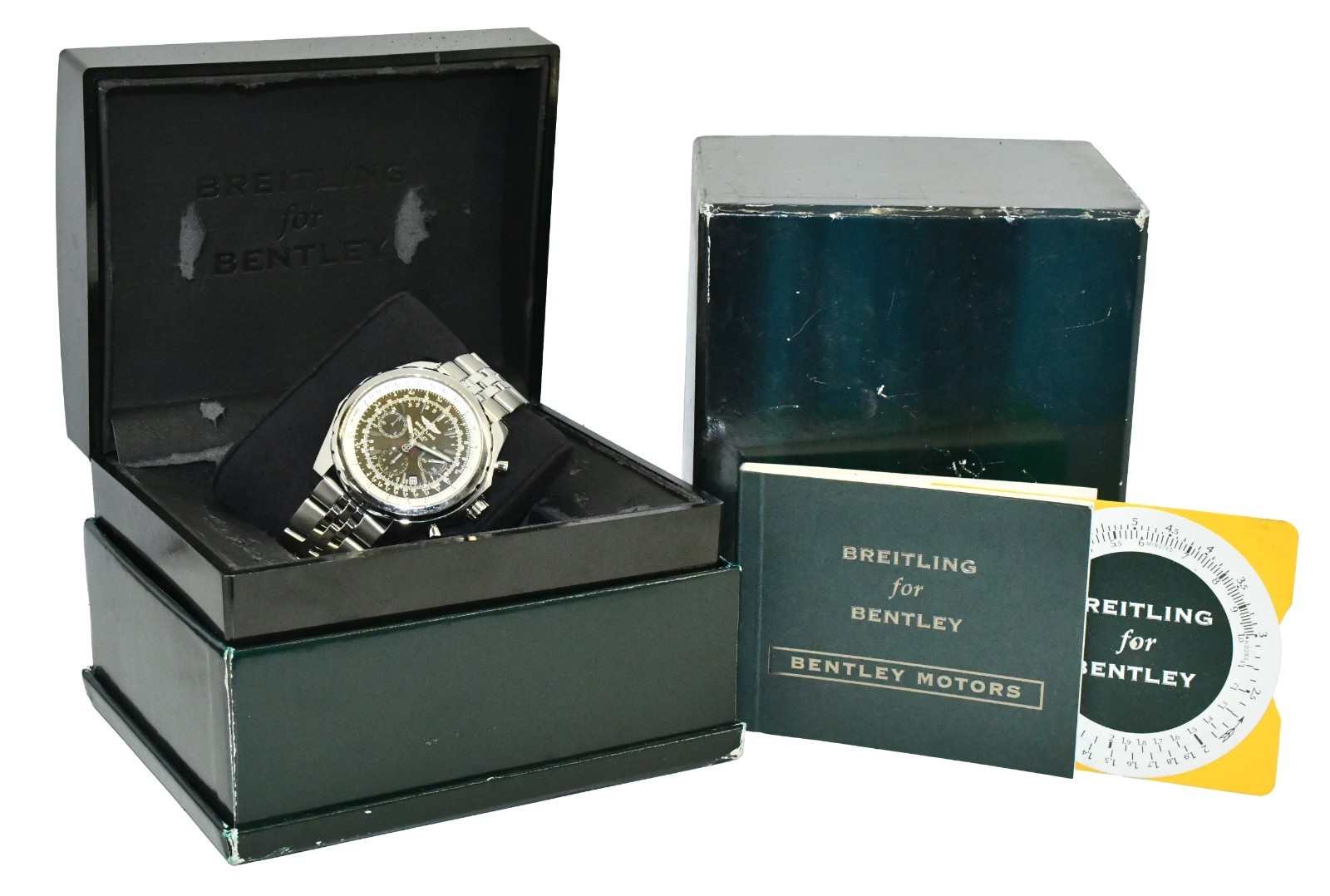 Breitling Bentley Motors T Chronograph Steel Mens 49mm Watch Box+Booklet A25363