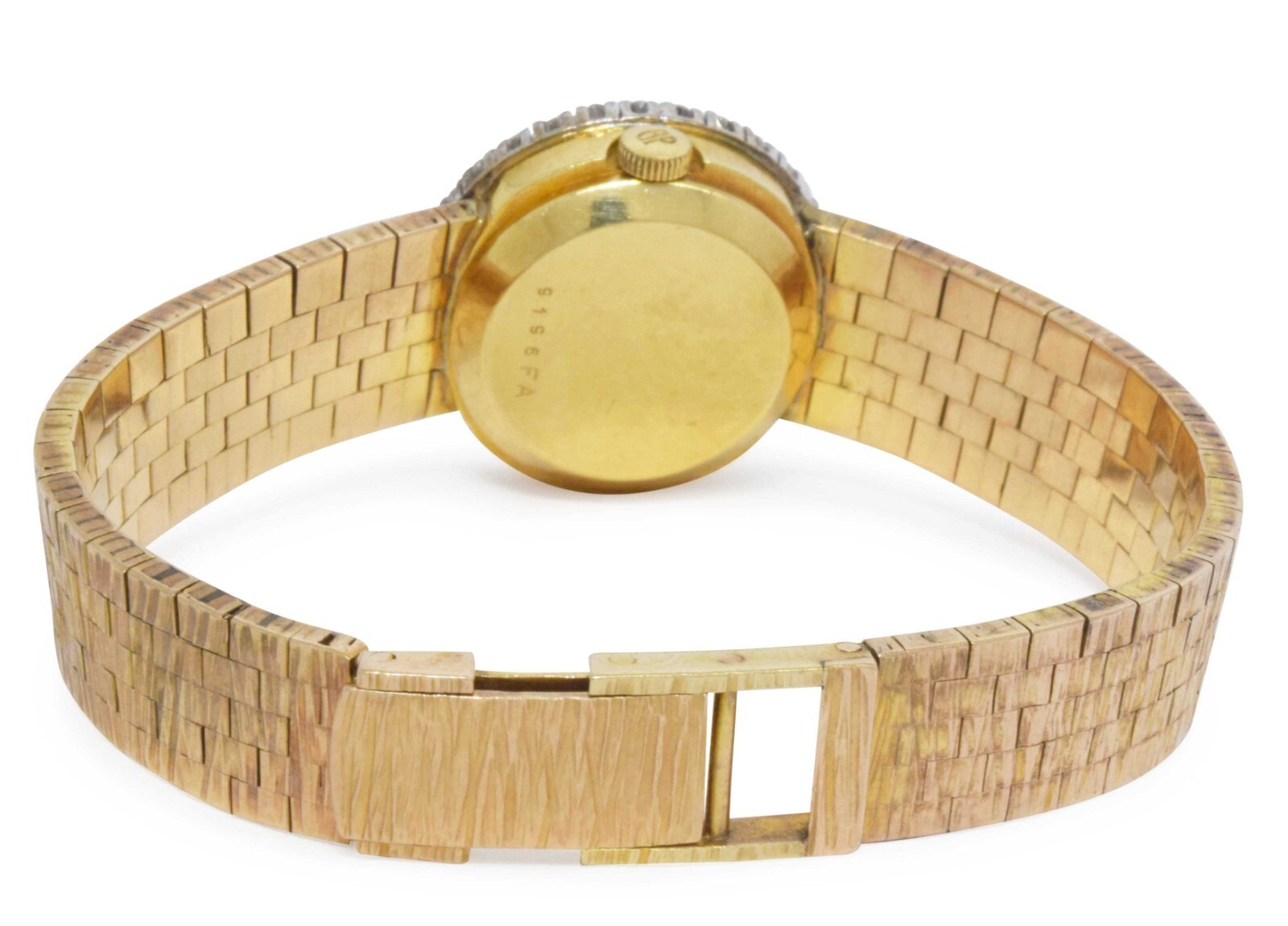 Girard Perragaux Vintage 18k Yellow Gold Diamond Bezel Ladies Manual Watch