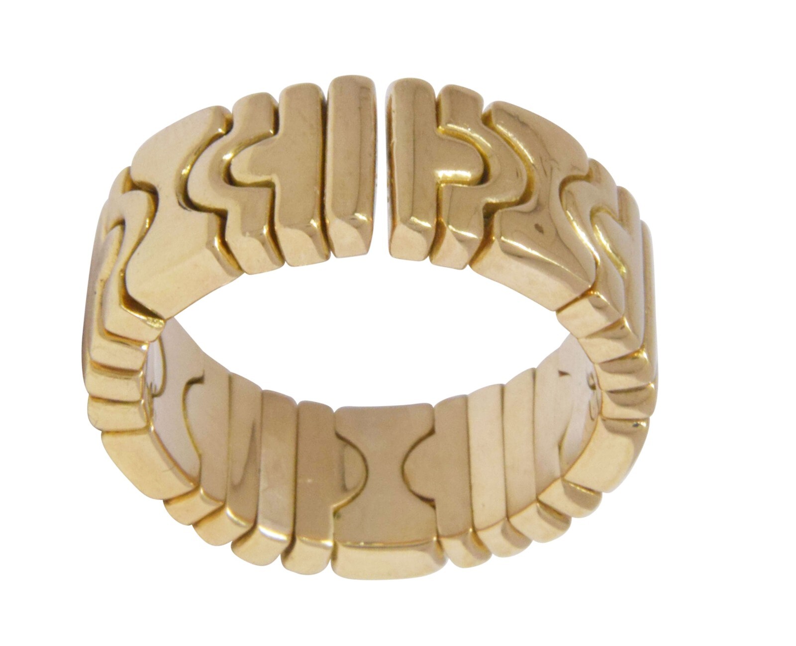 Bvlgari Parentesi 18k Yellow Gold Band Ring Size 5.75 Open Design