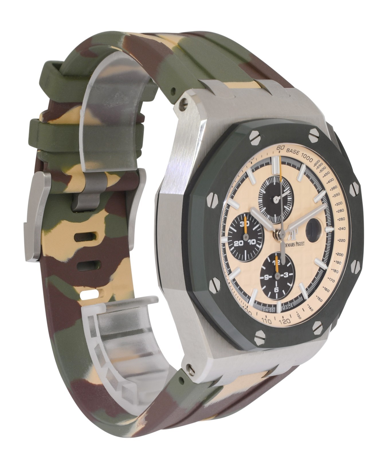 Audemars Piguet Royal Oak Offshore Steel Ceramic Beige 44mm Watch B/P 26400SO