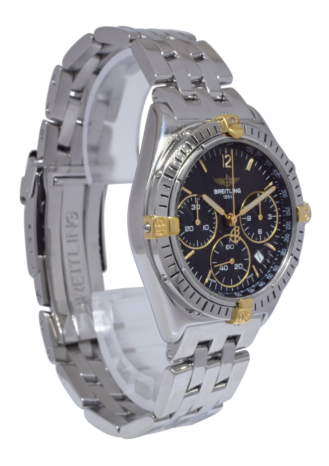 Breitling Windrider Chrono Sextant Steel Black Dial 36mm Quartz Watch B/P B55046