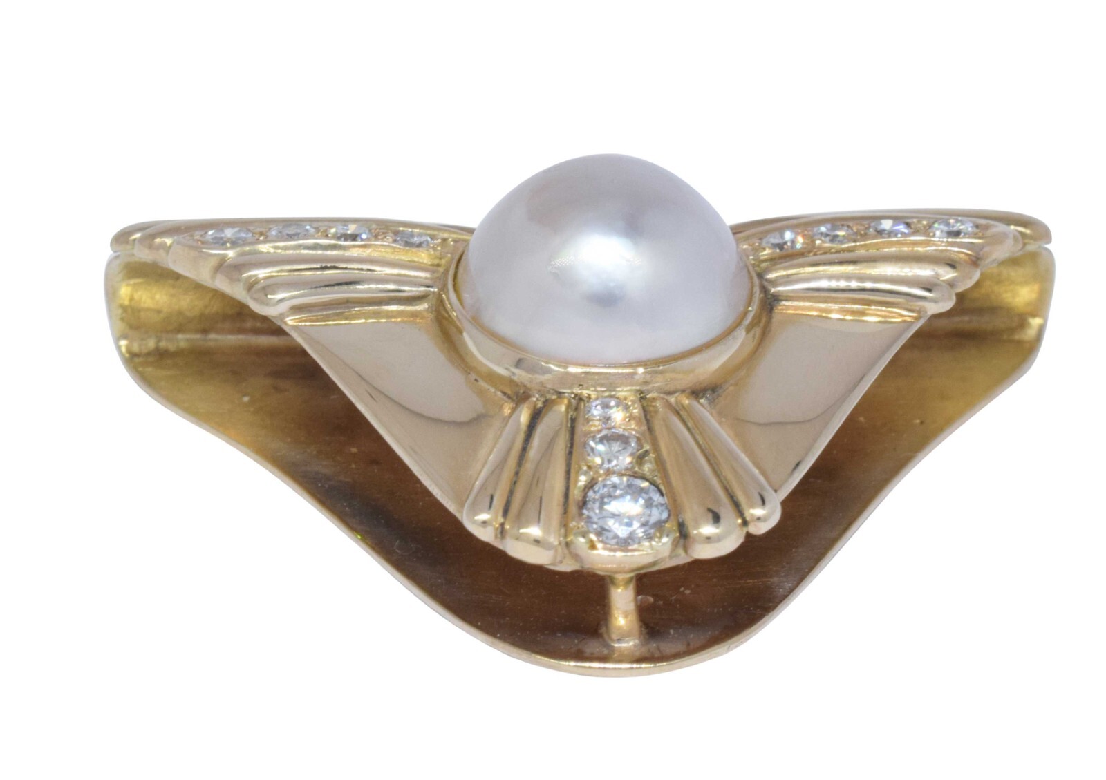 Ladies 14K Yellow Gold Pearl & Diamond Slide Ladies 14K Yellow Gold Pearl & Diamond Slide