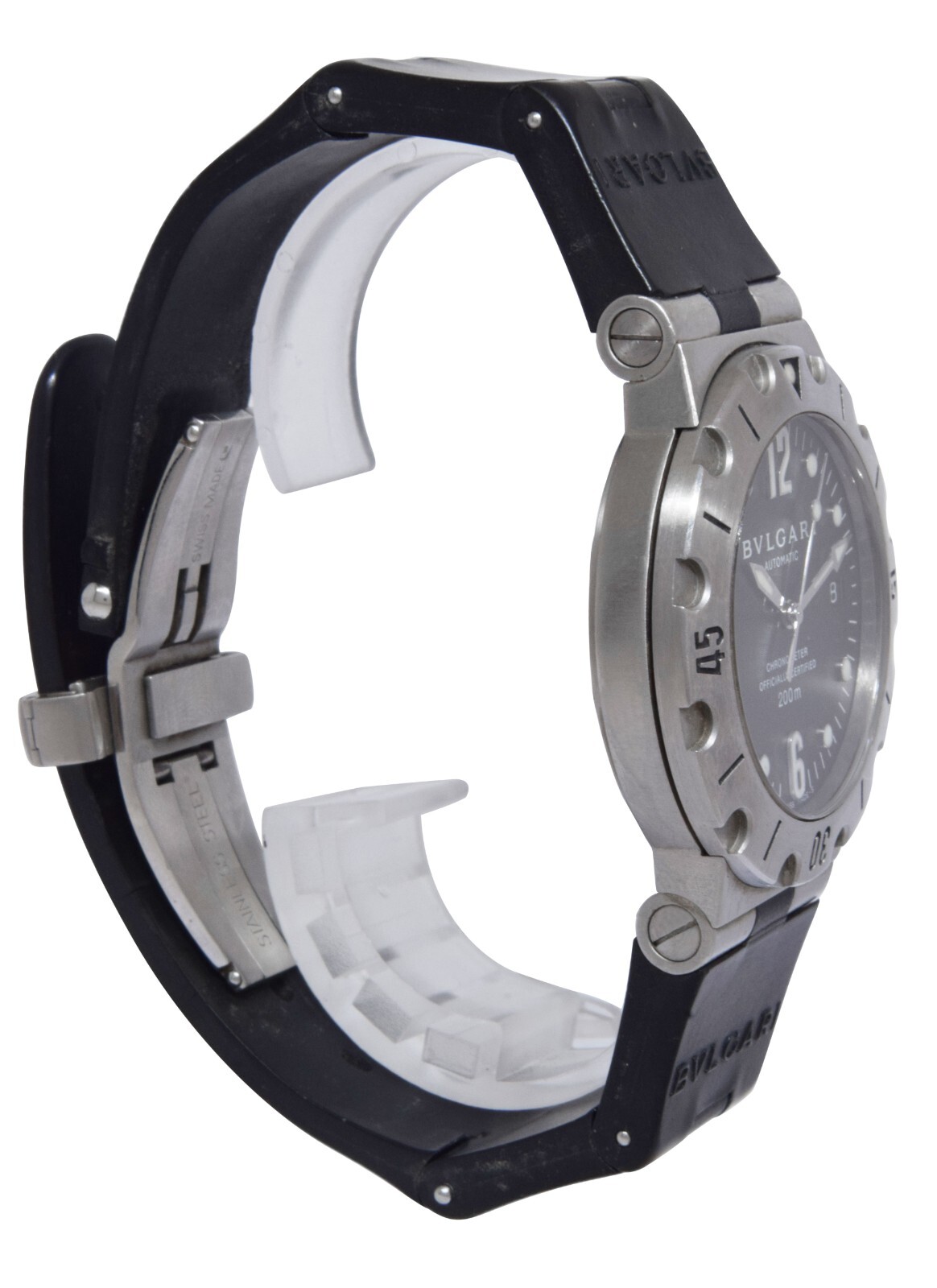 Bvlgari Diagono Scuba Steel Black Dial Mens 38mm Automatic Watch SD38S