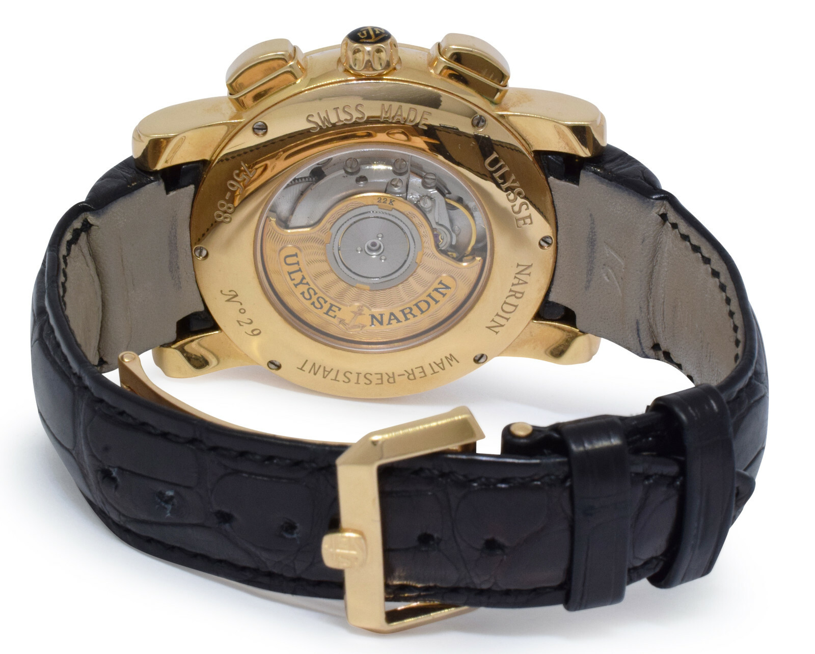 Ulysse Nardin Sonata Hourstricker 18k Rose Gold Black dial 42mm B/P 756-88