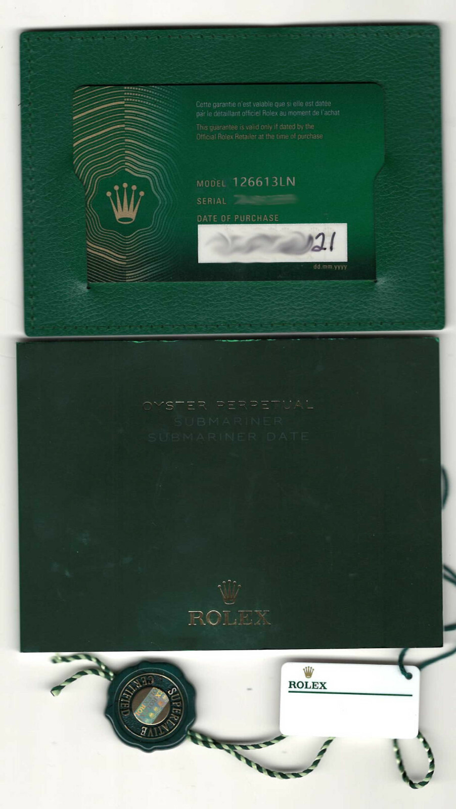 NOS Rolex Submariner Date 18k Gold Steel Ceramic Black 41mm Watch B/P '21 126613