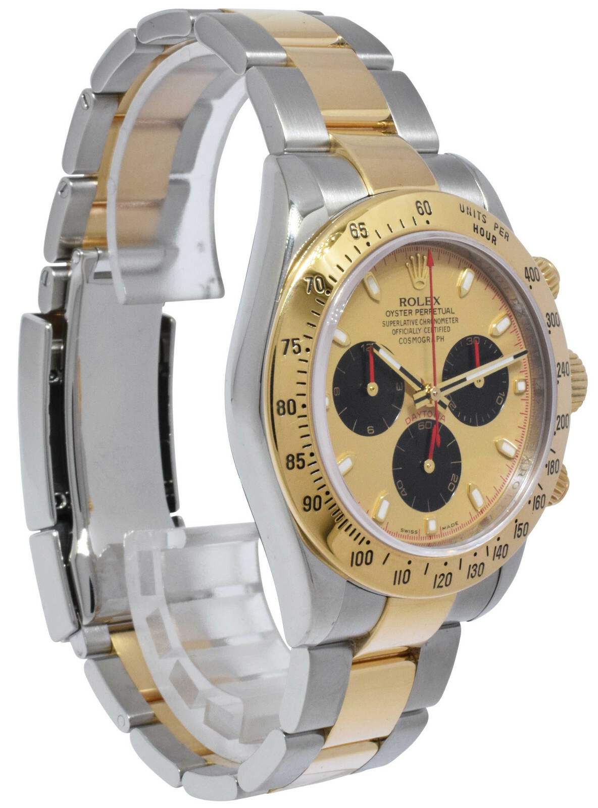 Rolex Daytona Chronograph 18k Yellow Gold/Steel Champagne Dial 40mm Watch 116523