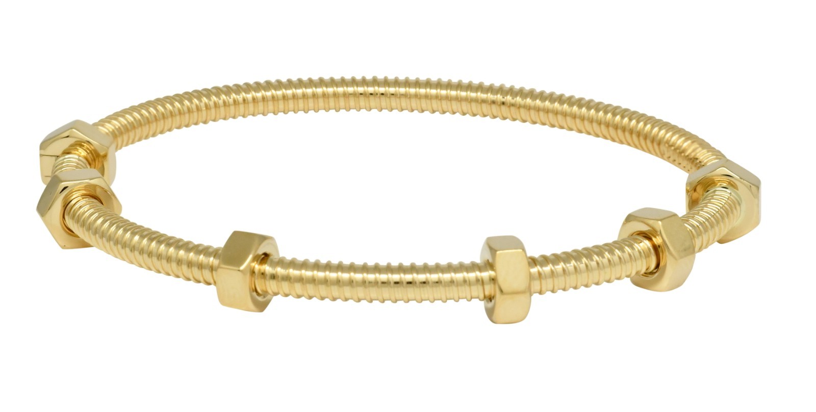 Cartier Ecrou Bracelet 16cm 18k Yellow Gold Screw Nut Bangle B6063816