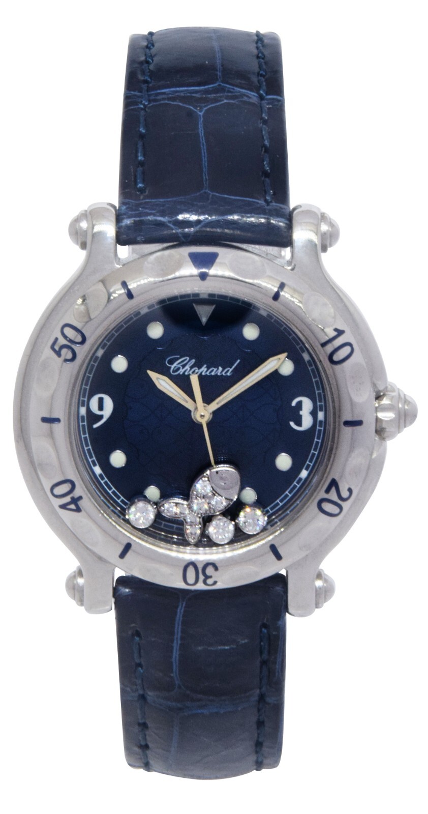 Chopard Happy Sport Fish Steel Blue Dial Ladies 32mm Quartz Watch 27/8921