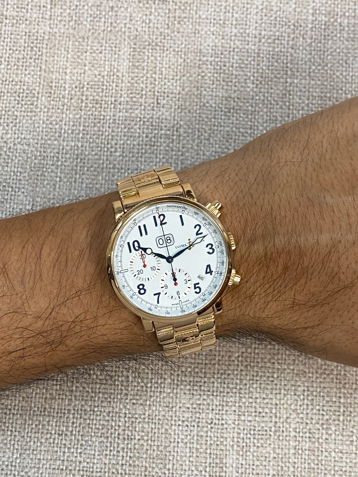 Ulysse Nardin Marine Annual Chronograph 18k Rose Gold 40mm Watch B/P 516-22