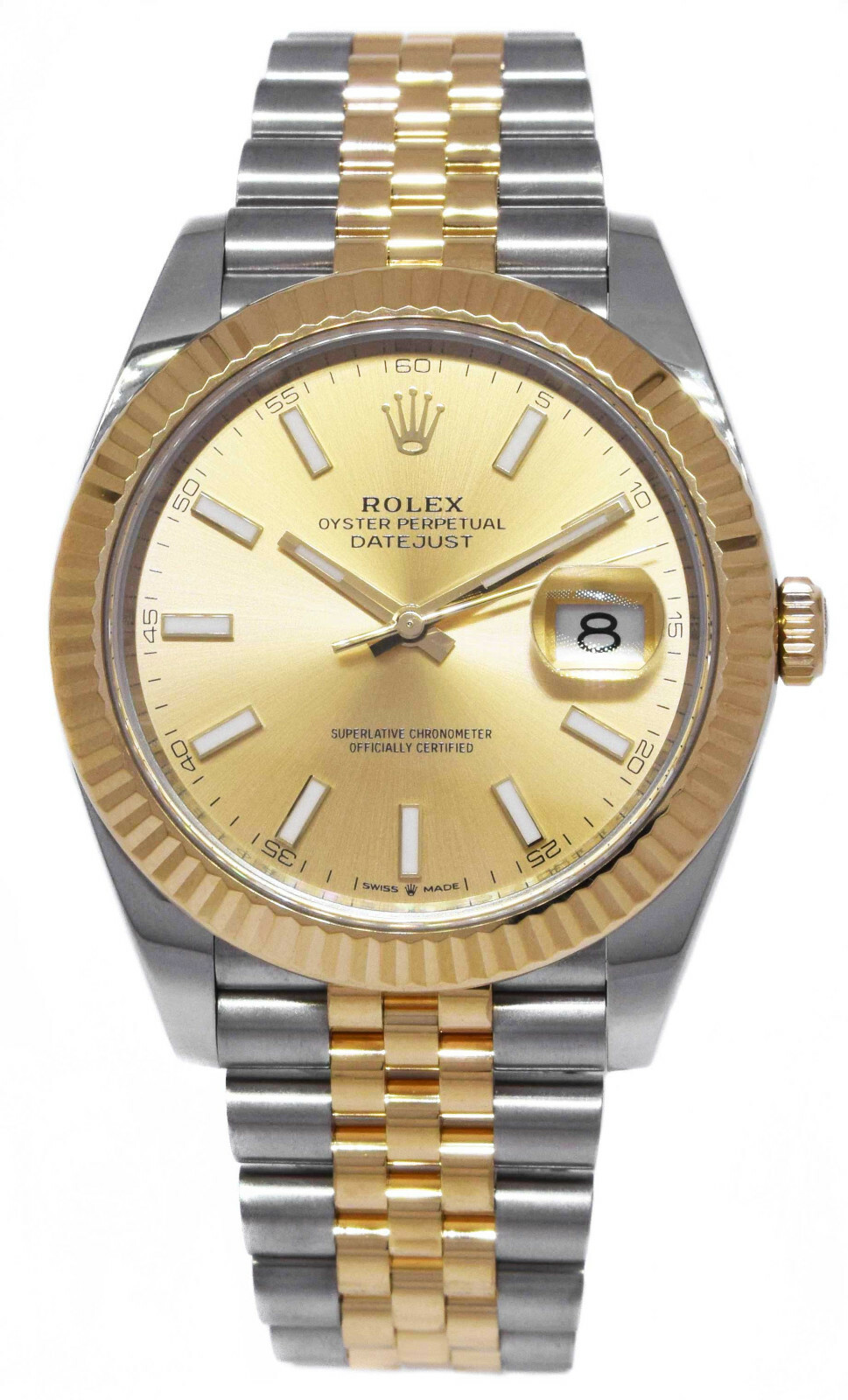 Rolex Datejust 41 18k Yellow Gold/Steel Champagne Dial Jubilee Watch 126333