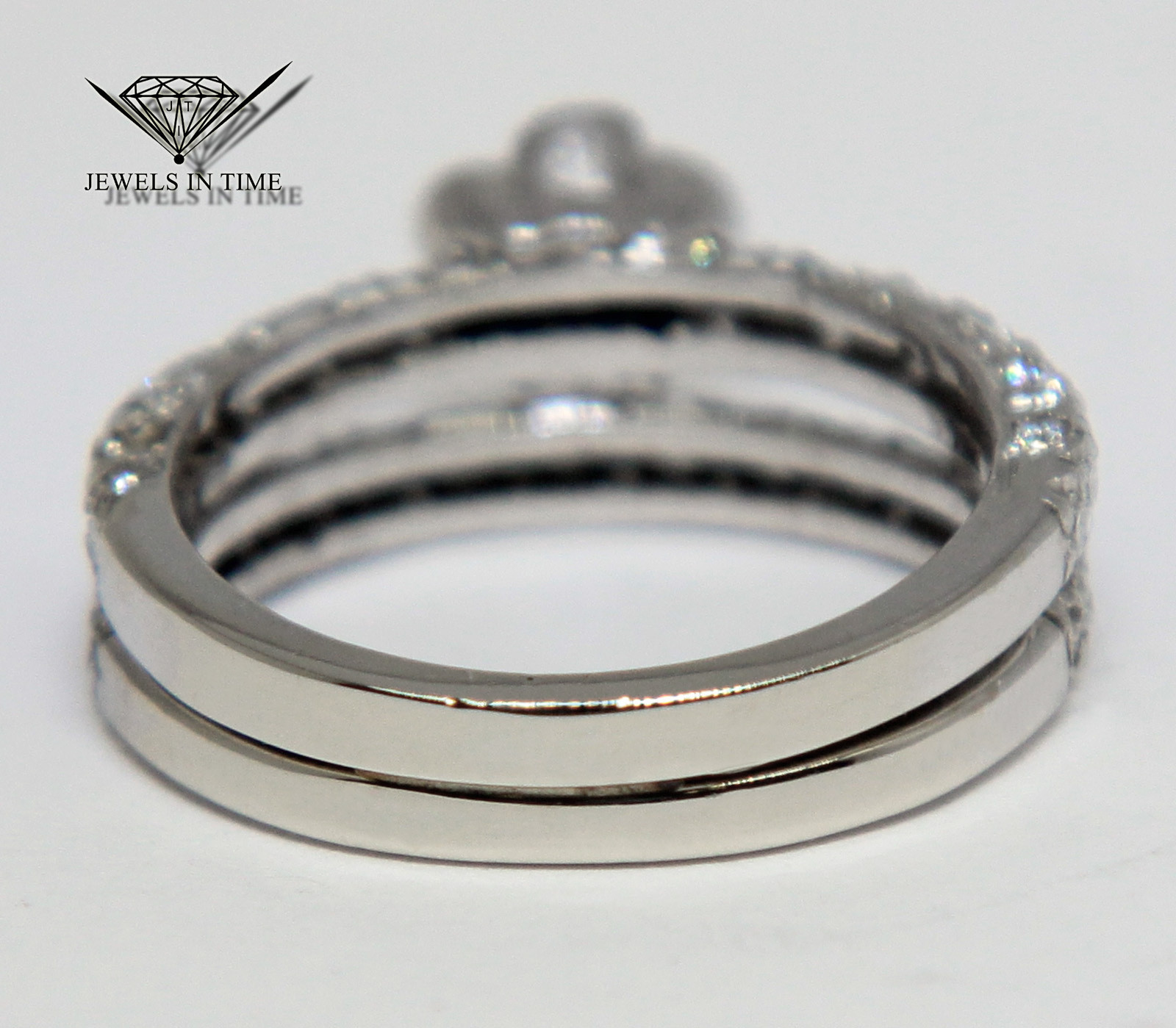 0.90 Carat Pave Diamond & 14k White Gold Ring Size 5.5