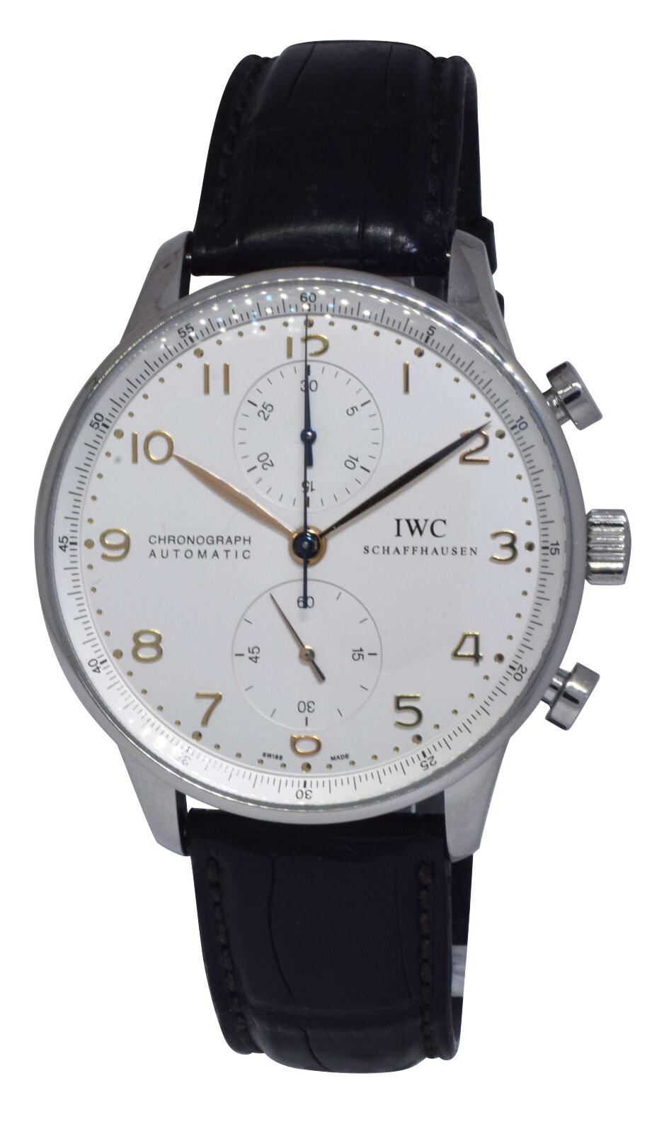 IWC Portuguese Chronograph 3714 Steel Silver Dial 41mm Watch B/P IW3714
