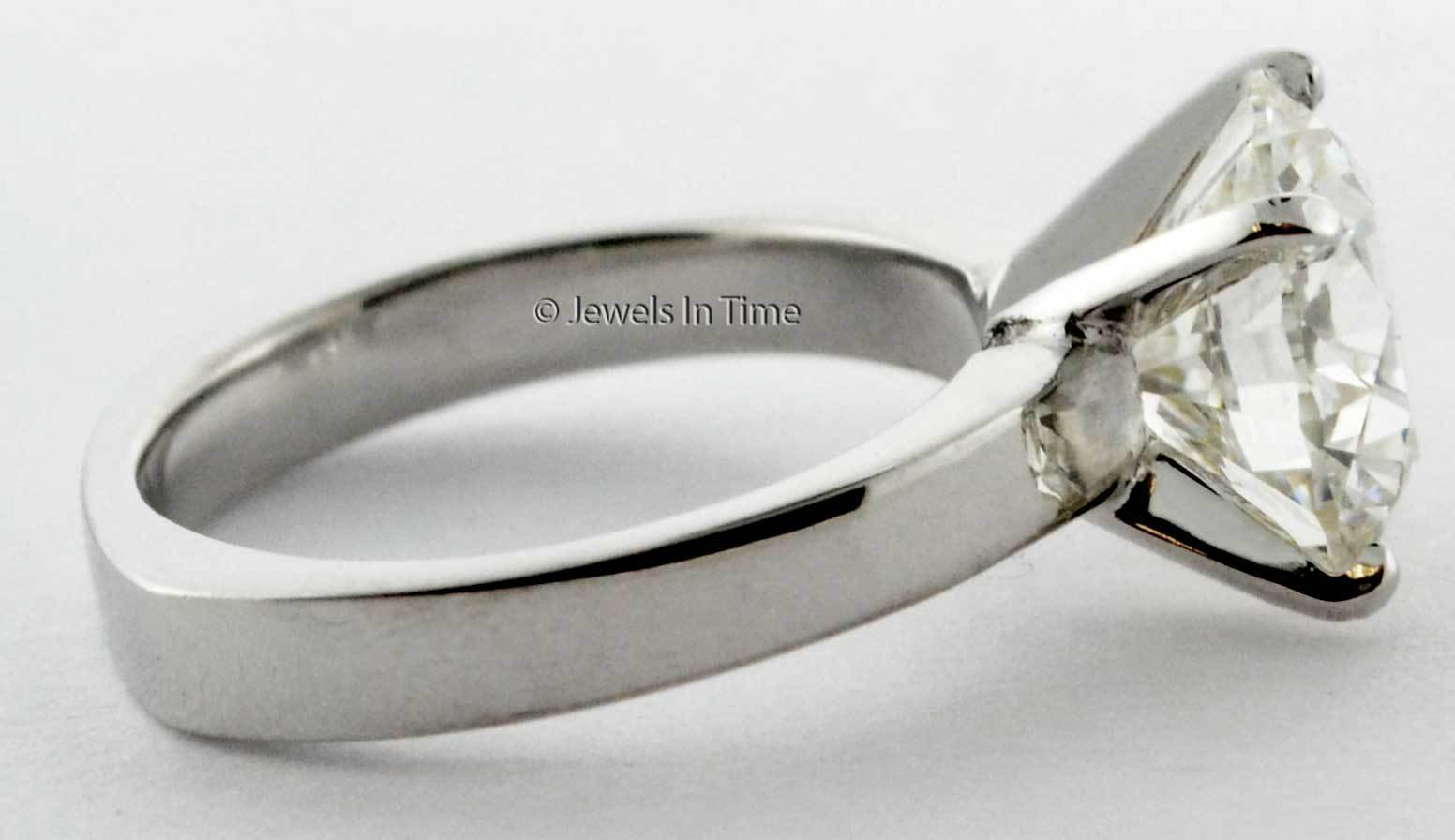 Diamond Ring Ladies Round Brilliant 4.32 CT 14k Gold Size 6.25 GIA Certificate