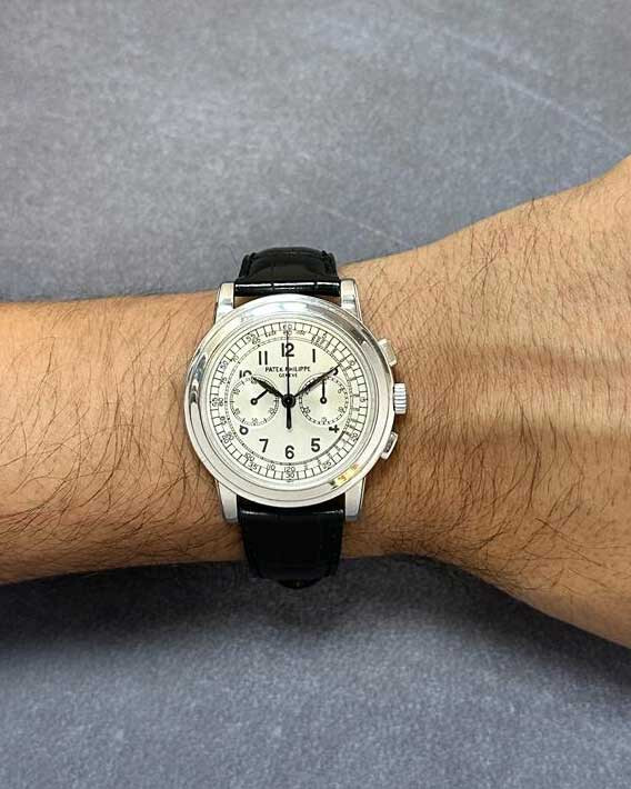 Patek Philippe Chronograph 5070 18k White Gold Mens 42mm Watch +Archives 5070G