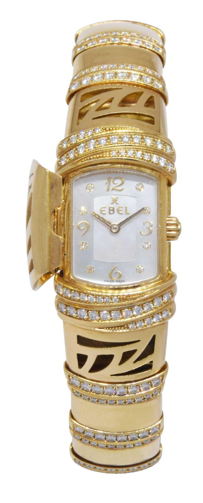 Ebel Shanta 18k Yellow Gold MOP Diamond Ladies Quartz Watch 8057829-12