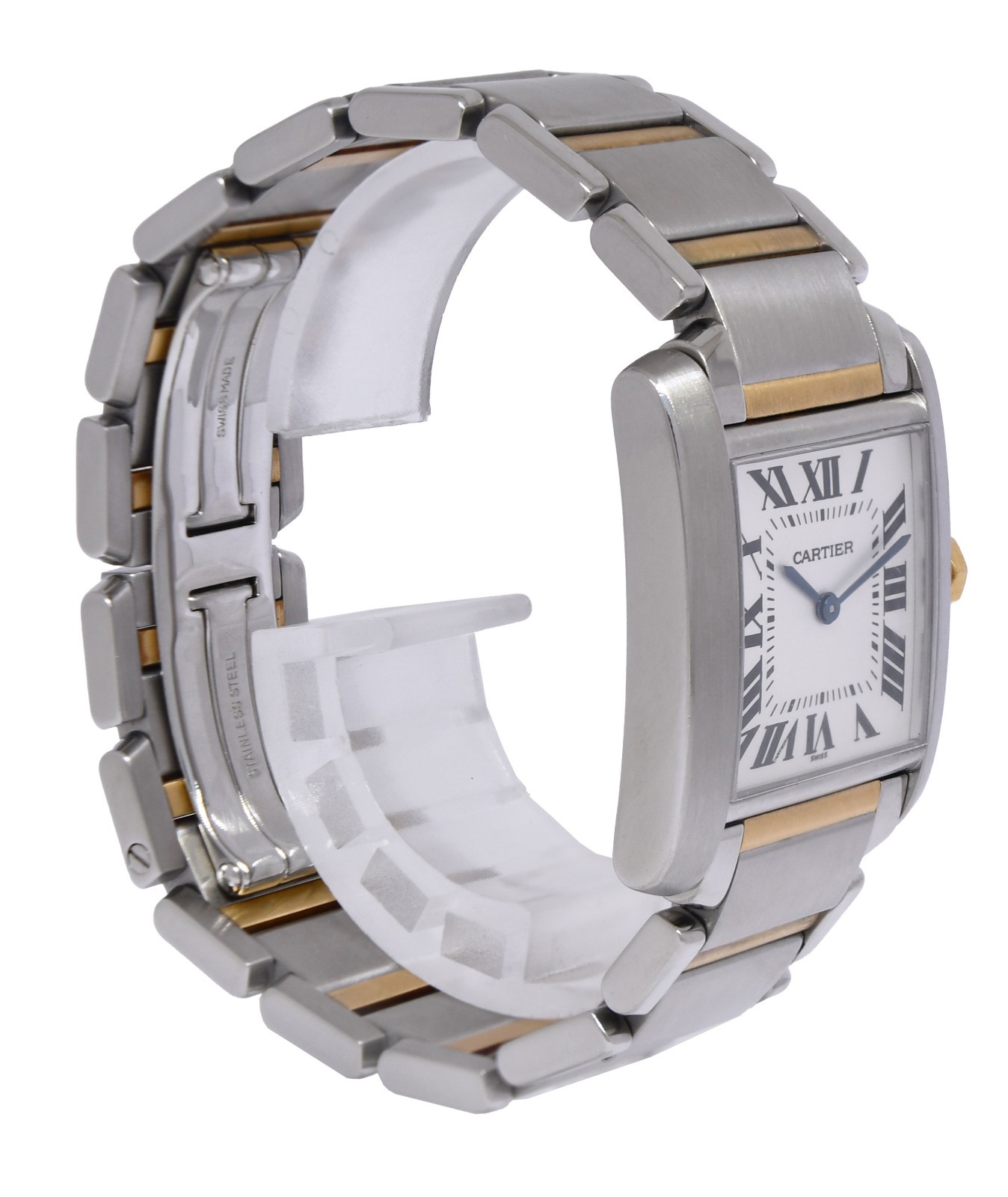 Cartier Tank Francaise 18k Yellow Gold & Steel Quartz Ladies Midsize Watch 2301