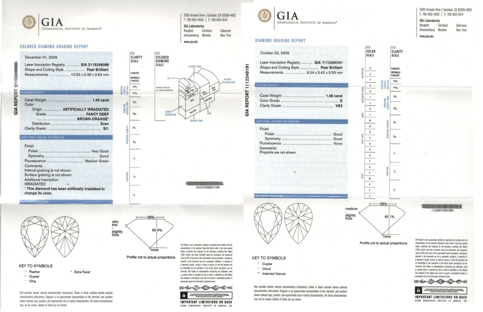 GIA 1.49 & 1.08 Carat Pear Brilliant Diamond Platinum Cocktail Ring size 6.25