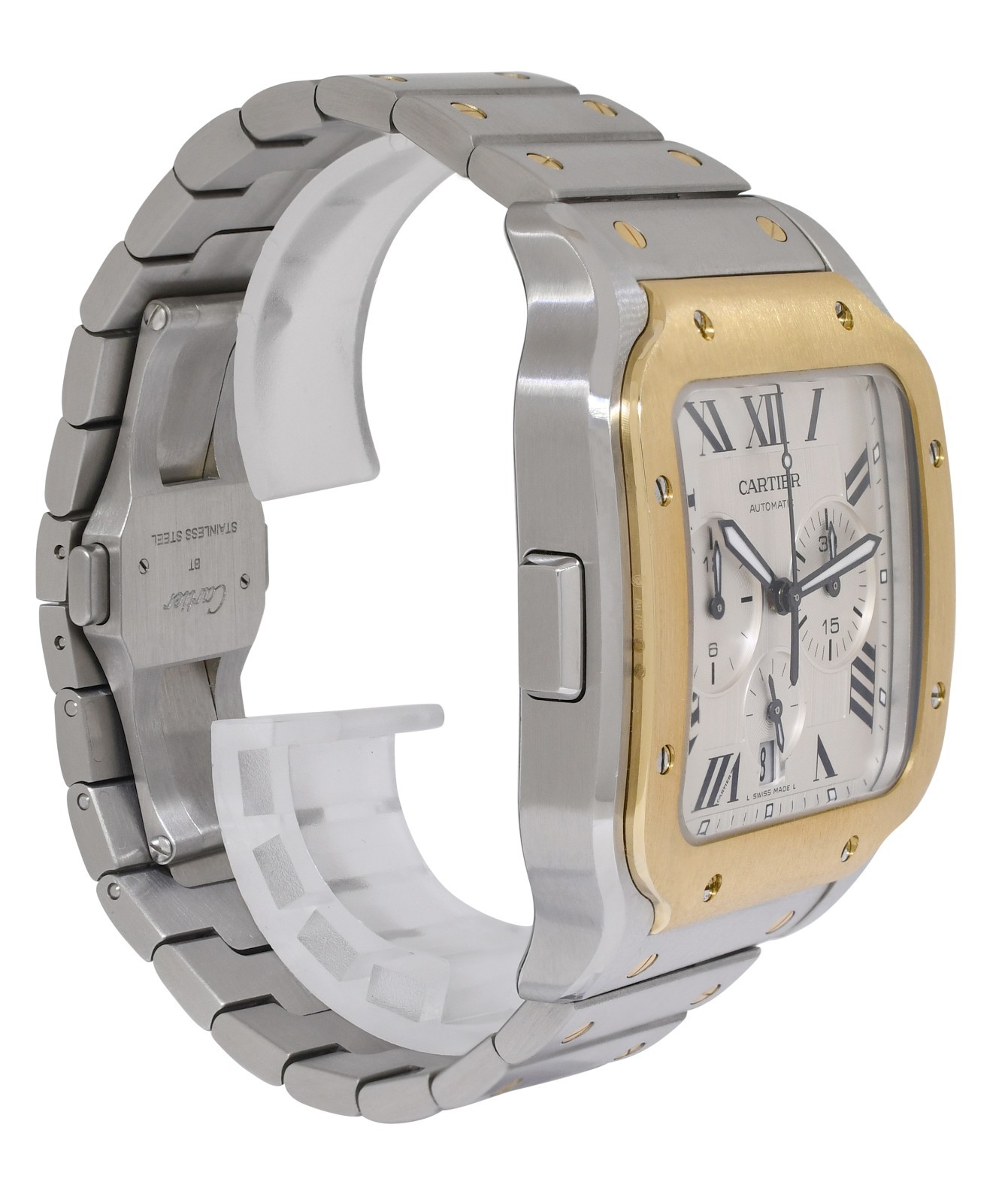Cartier Santos XL Chronograph 18k Yellow Gold /Steel Mens Watch W2SA0008 4183