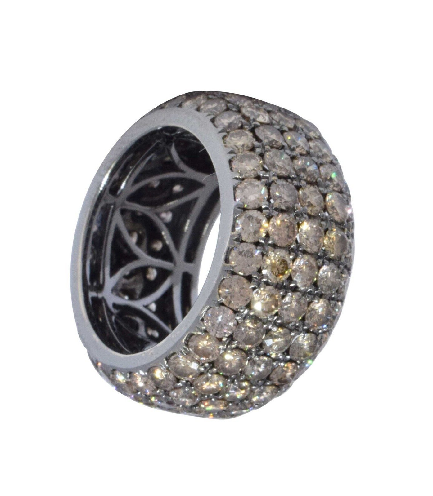 Eternity Band 18K White Gold 140 Diamonds 5.46 Carats Size 4.25