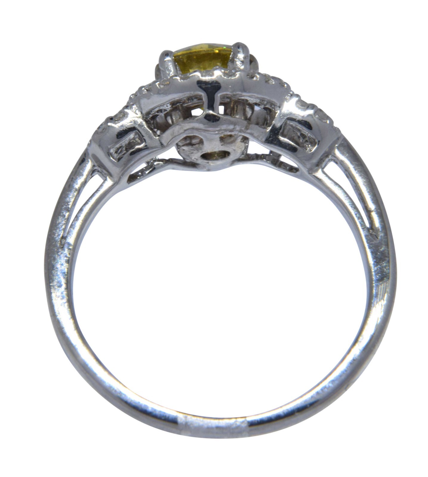 0.87ct Ladies Diamond Ring 18k White Gold Size 4.5
