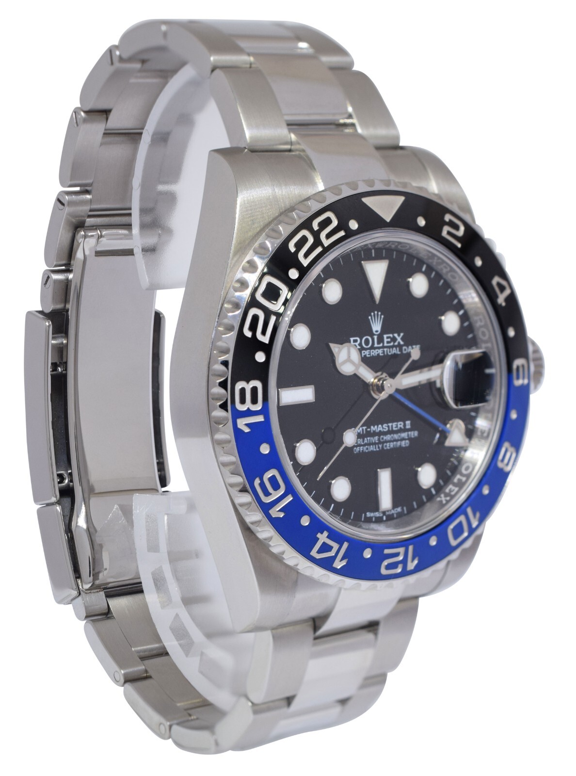 Rolex GMT-Master II Batman Black/Blue Ceramic Steel Oyster Watch +12 116710