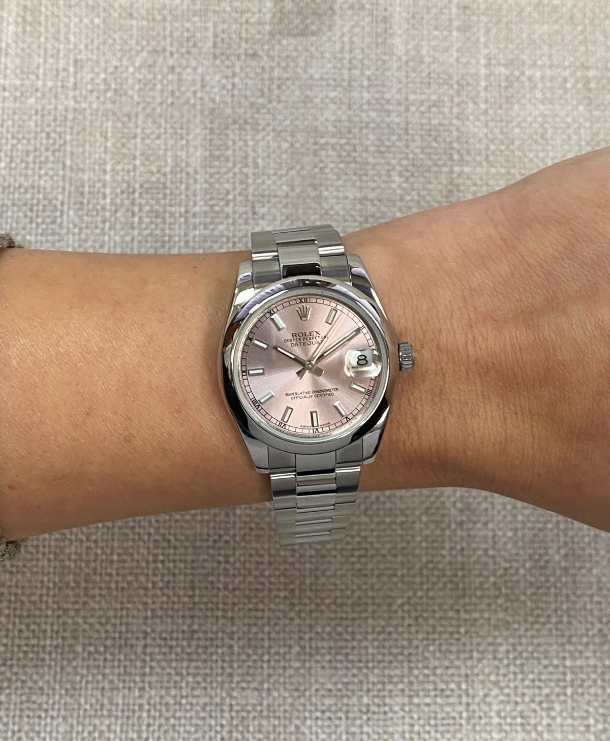 Rolex Datejust Steel Pink Dial Oyster Bracelet Ladies 31mm Watch +Card 178240