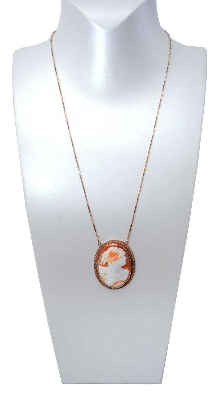 Ladies Cameo Necklace 14k & 10K Yellow Gold