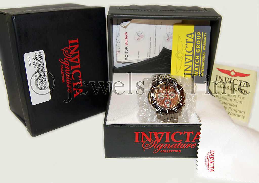 Invicta Pro Diver Model No. 7160 Stainless Steel Quartz Mens Watch Box & Papers