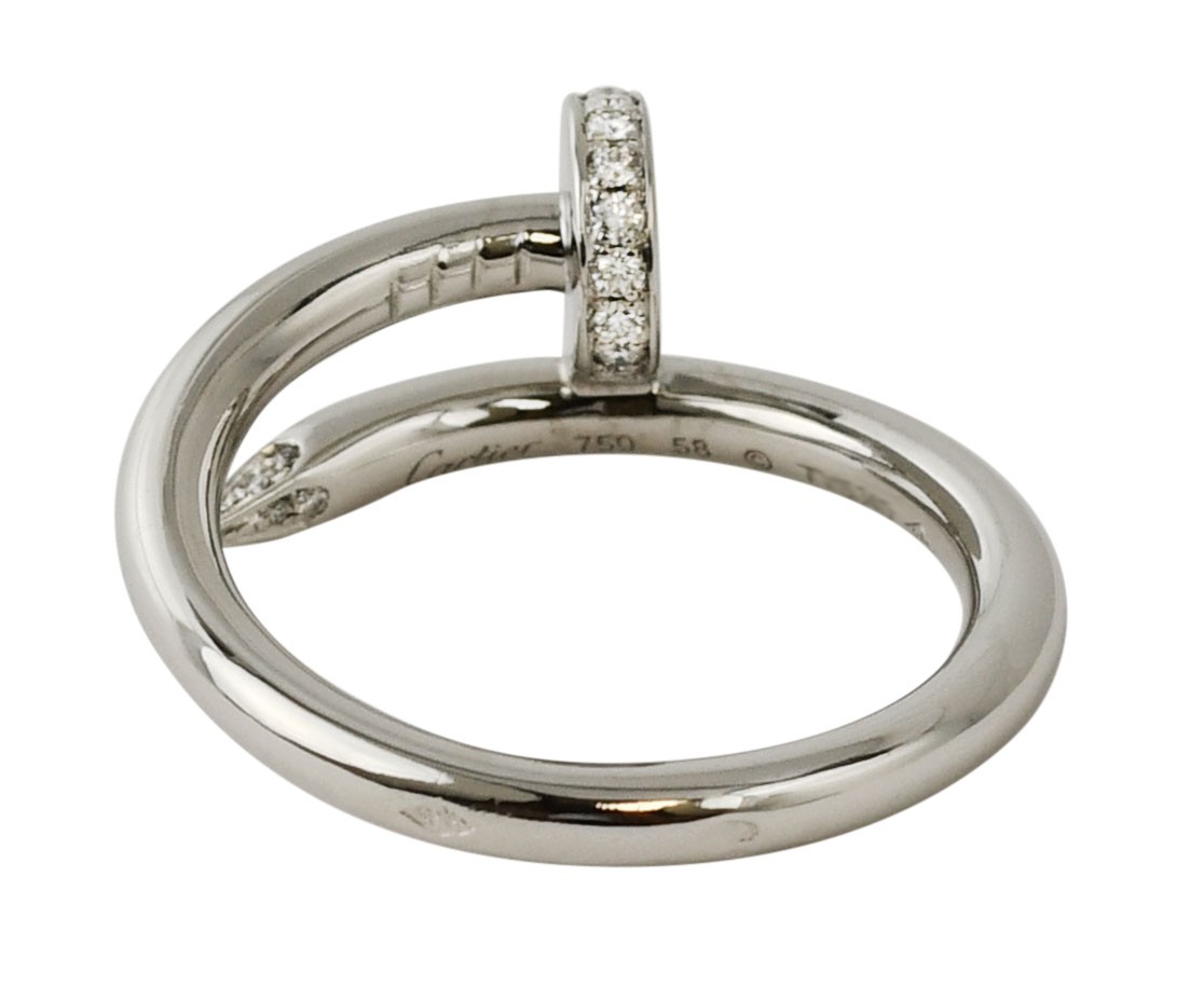 Cartier Juste Un Clou Ring 18k White Gold Diamond Nail Size 58 B/P '13 B4092758 Cartier Juste Un Clou Ring 18k White Gold Diamond Nail Size 58 B/P '13 B4092758