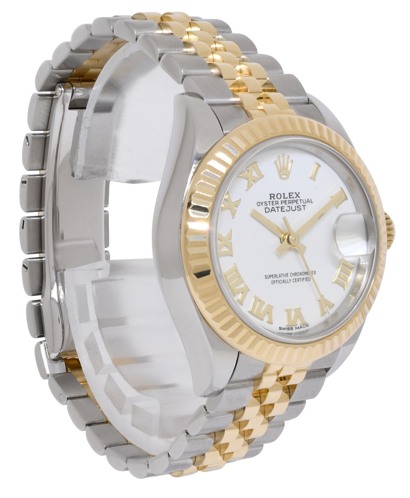 Rolex Datejust 28 18k Yellow Gold/Steel White Dial Ladies Watch '16+ 279173