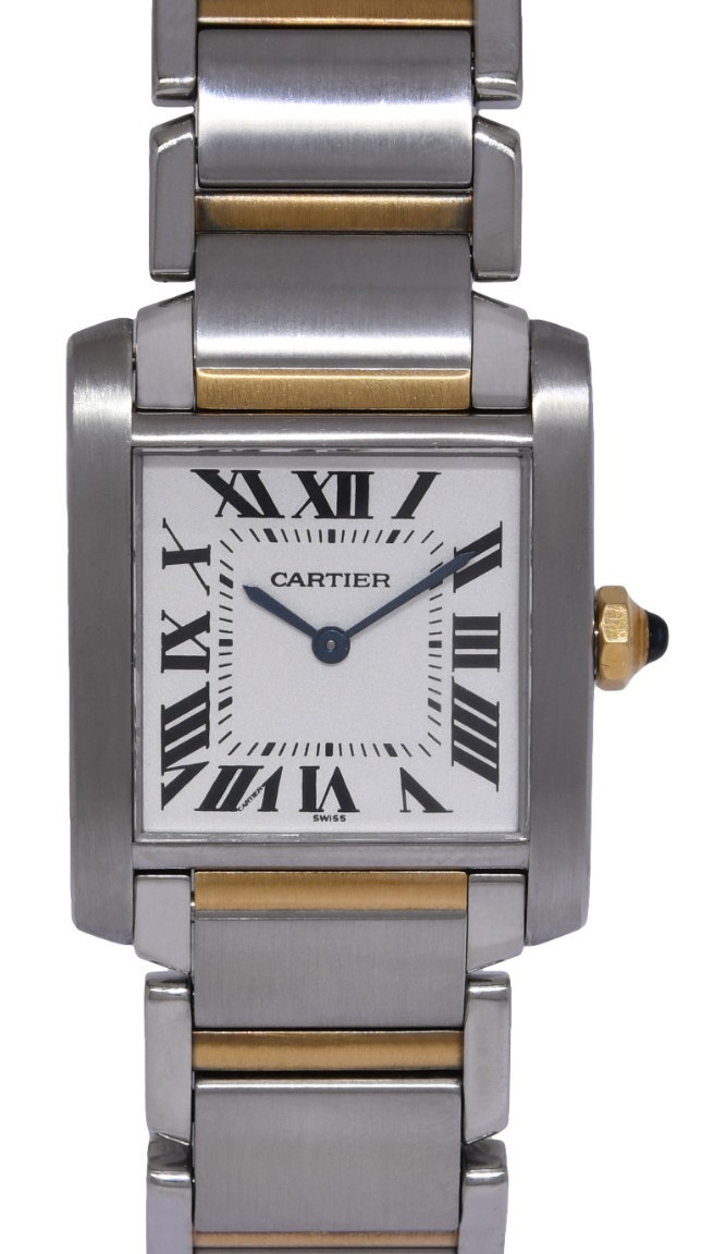 Cartier Tank Francaise 18k Yellow Gold & Steel Quartz Ladies Midsize Watch 2301