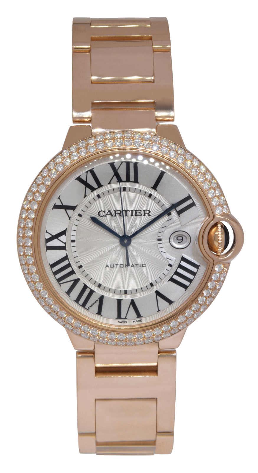 Cartier Ballon Bleu 42mm 18k Rose Gold Diamond Automatic Watch WE9008Z3 2999