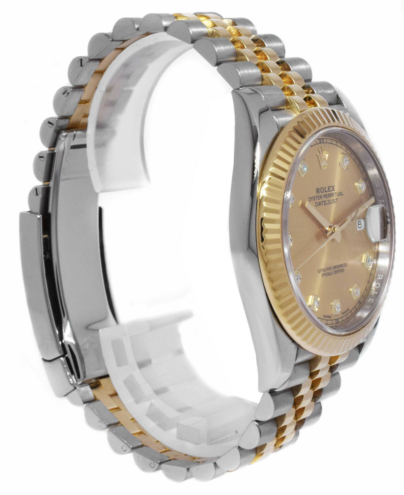 Rolex Datejust 41 Yellow Gold/Steel Champagne Diamond Dial Jubilee Watch 126333