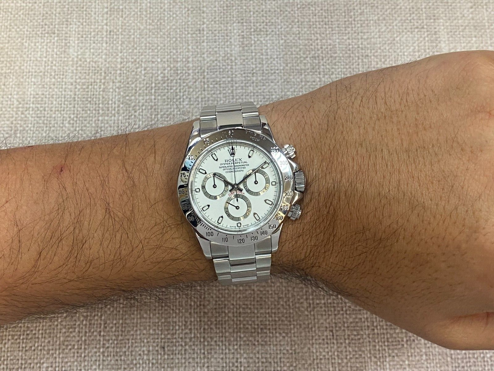 Rolex Daytona Chronograph Steel White Dial Mens 40mm Watch Z 116520