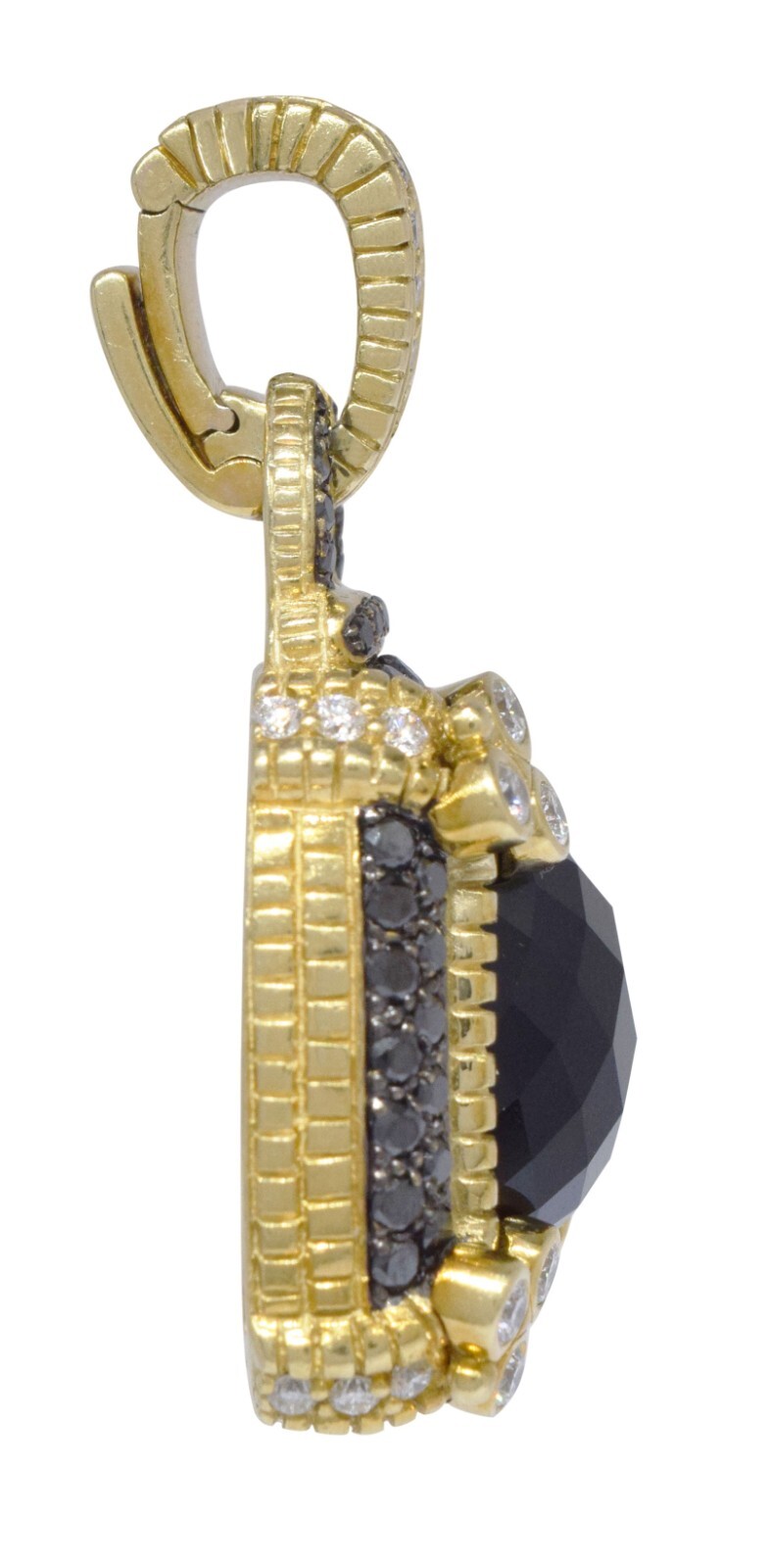 Judith Ripka 18k Yellow Gold Onyx Black & White Diamond Pendant