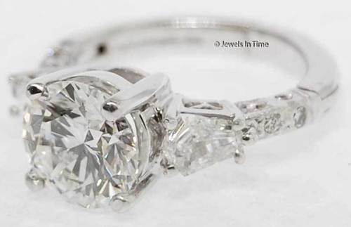 2.07 Round Brilliant Diamond Ring 14k White Gold GIA