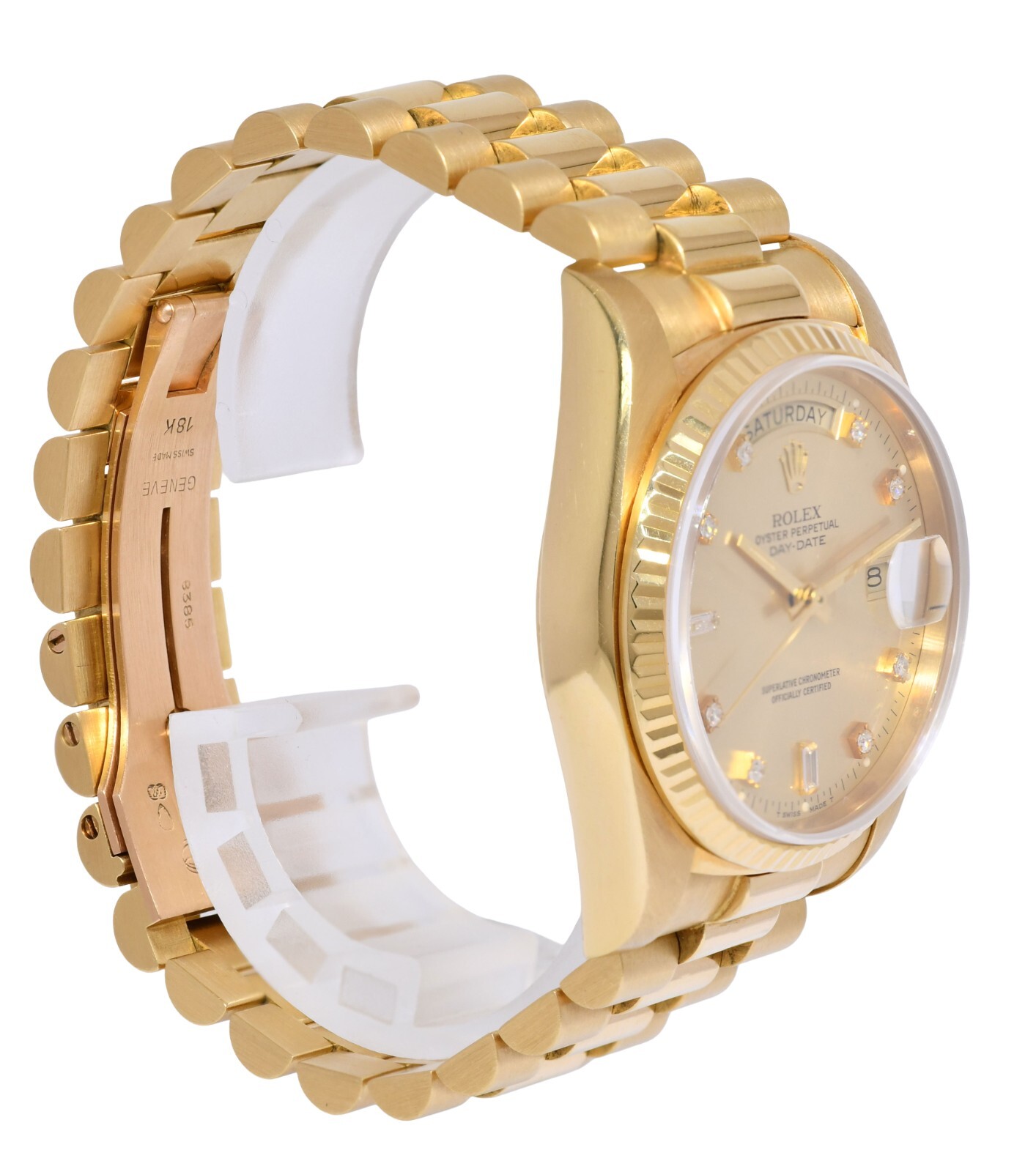 Rolex Day-Date President 18k Yellow Gold Champagne Diamond 36mm Watch '84 18038